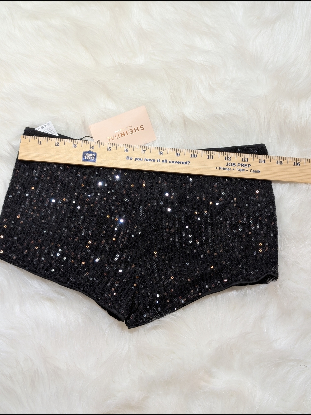 SHEIN Black Sequined Boyshort Dance Shorts
